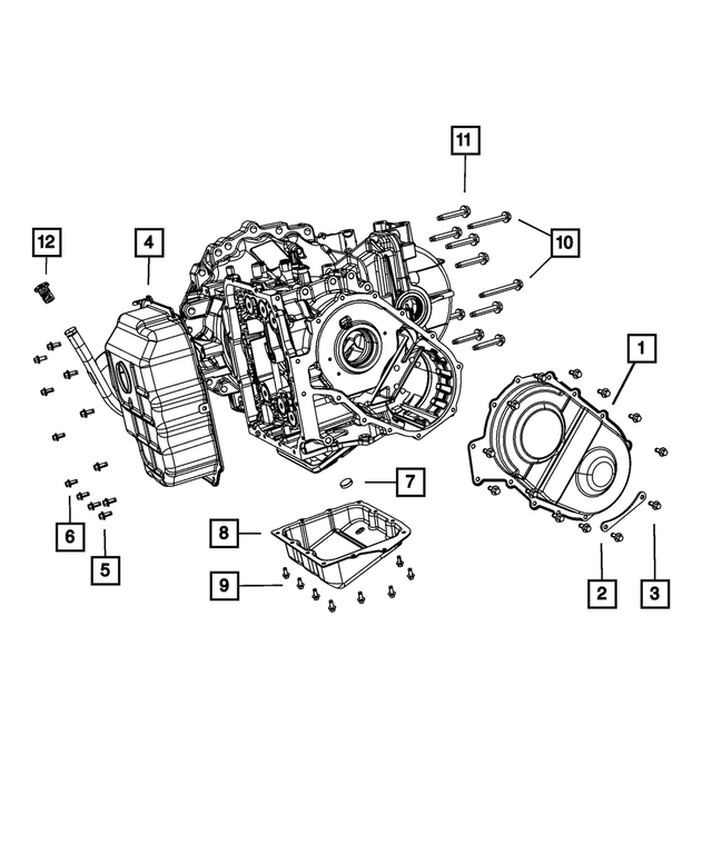 5078868AA - 62TE; 6-Speed; Automatic Transaxle: Lower End Transmission Cover Strap for Mopar Image