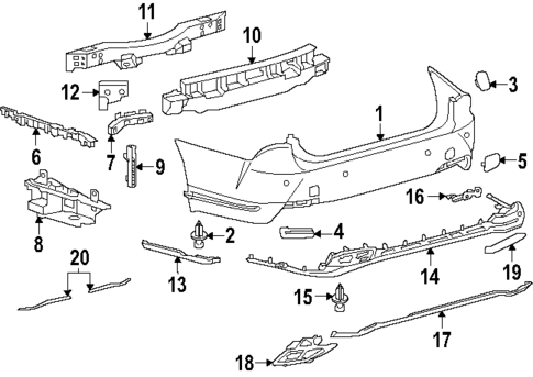 Bumper & Components - Rear for 2024 Lexus LS500h #1