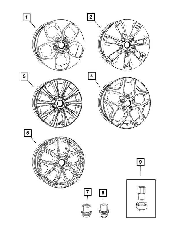 4721954AB - Wheels: Wheel Lock Set for Mopar Image image