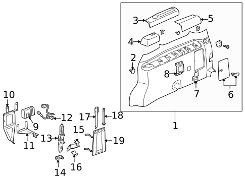 Interior Trim - Side Panel for 2005 Buick Terraza #0