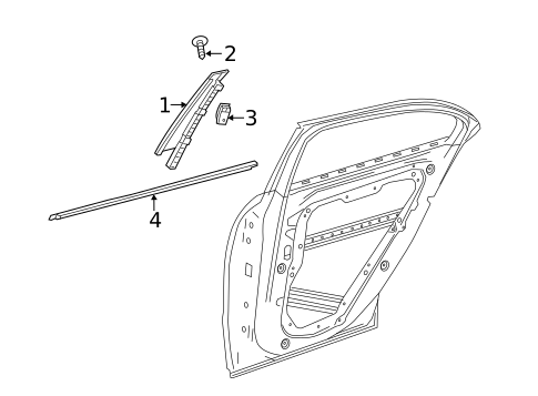 Exterior Trim - Rear Door for 2016 Mercedes-Benz GLA250 #0