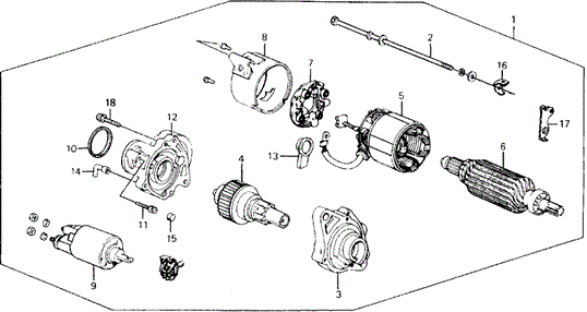 Starter Motor (Mitsuba) for 1991 Honda Prelude #0