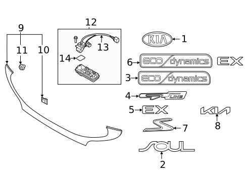Exterior Trim - Lift Gate for 2022 Kia Soul #0