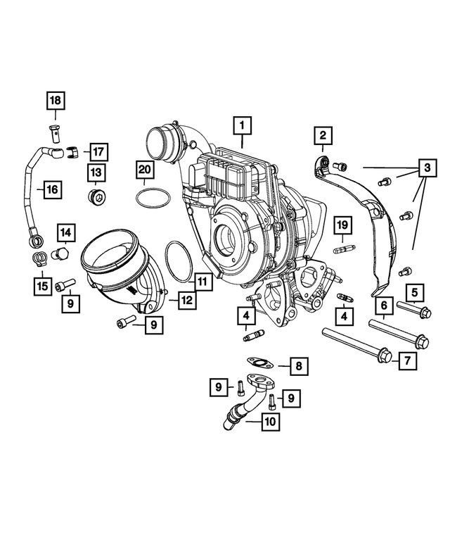 « R8211213AD – 3.0L Turbo Diesel; Engine : Turbocompresseur, Refabriqué pour Mopar Image »