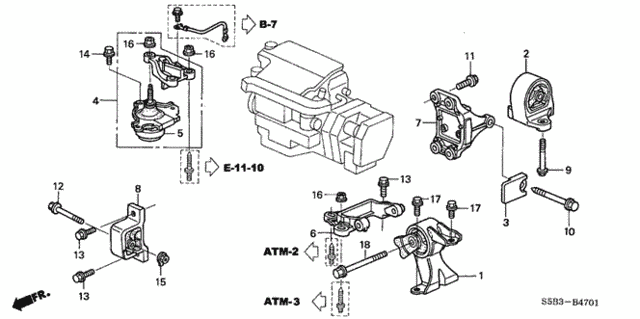 Engine Mount (AT) for 2005 Honda Civic #0