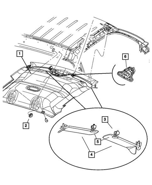 Headliner and Visor for 2006 Dodge Dakota #0
