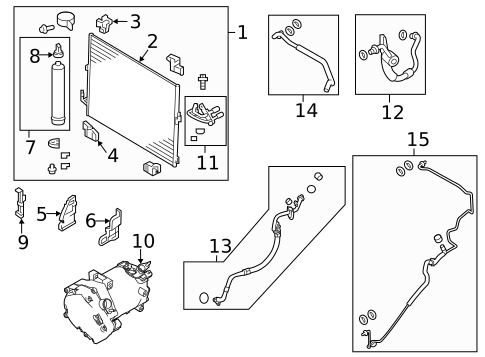 Condenser, Compressor & Lines for 2018 INFINITI Q70 #0