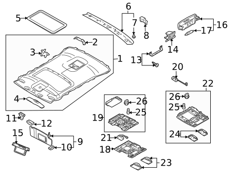 Interior Trim - Roof for 2004 Audi A8 Quattro #0