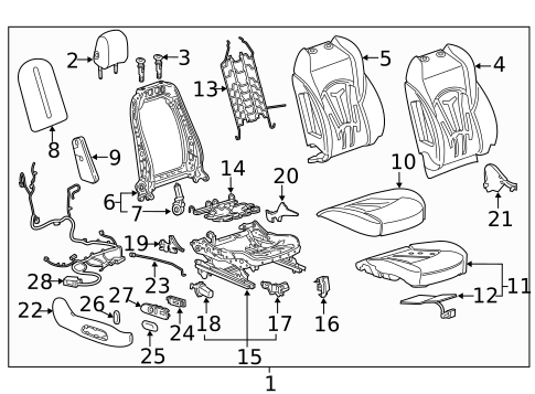 Passenger Seat Components for 2017 Buick LaCrosse #1