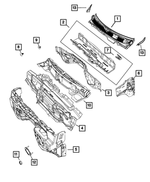 68362458AC - Body Sheet Metal Except Doors: Cowl Top Panel for Mopar Image