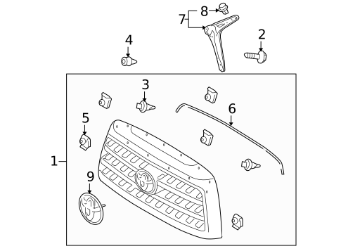 Grille & Components for 2013 Toyota Sequoia #0