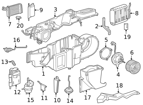Evaporator & Heater Components for 1999 Dodge Dakota #0