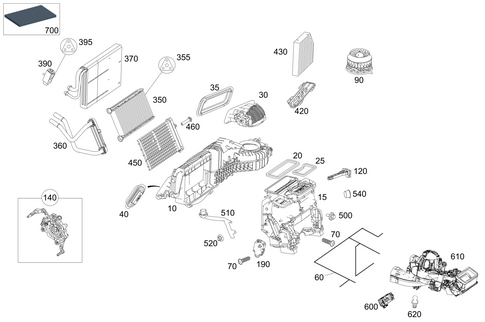 Heater and Evaporator Housing with Blower and Wiring Harness for 2022 Mercedes-Benz G550 #0