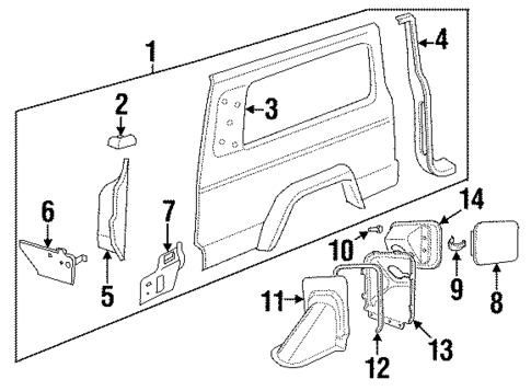 Quarter Panel & Components for 1997 Jeep Cherokee #1