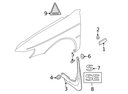 Exterior Trim - Fender for 2003 Saab 9-3 #0