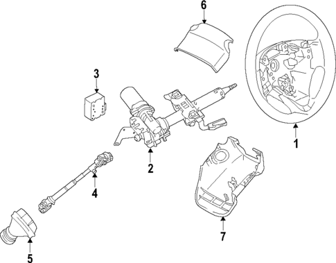 Steering Column for 2015 Mitsubishi Mirage #0