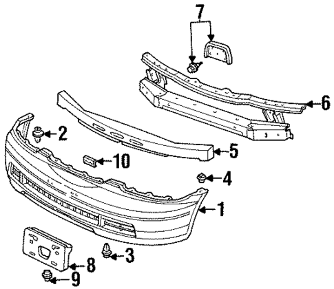 Bumper & Components - Front for 1998 Isuzu Oasis #0