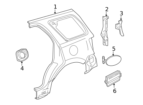 Quarter Panel & Components for 2010 Mazda Tribute #0