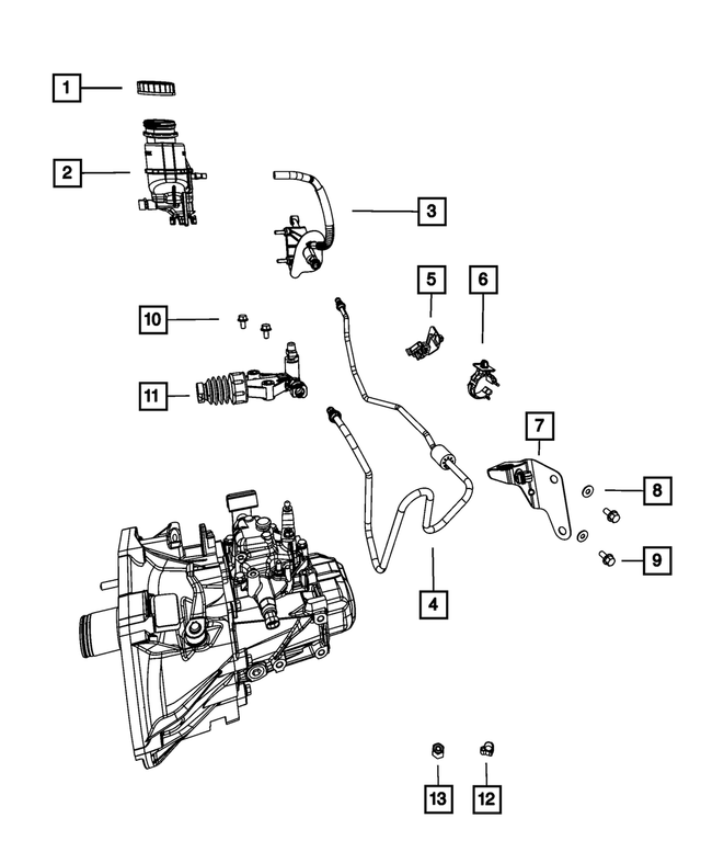 68096056AA - Clutch: Brake Master Cylinder Reservoir for Mopar Image