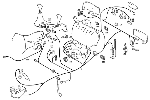 Cable Harnesses Used for Tail Lamps, Fuel Pump, and Transmission for 1989 Mercedes-Benz 190E #2