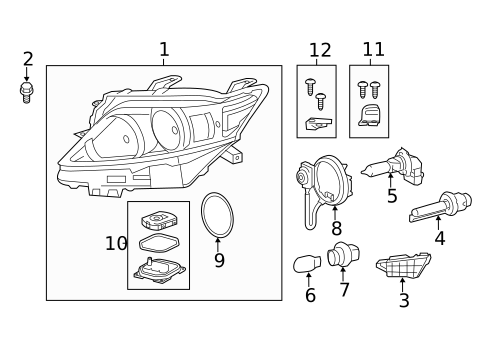 Headlamp Components for 2014 Lexus RX450h #3