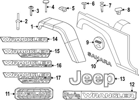 Exterior Trim - Fender for 2018 Jeep Wrangler #0