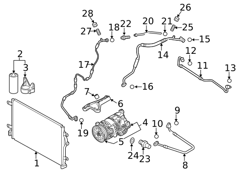 Condenser, Compressor & Lines for 2007 Audi A4 Quattro #0