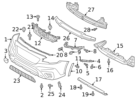Bumper & Components - Front for 2021 Subaru Outback #0