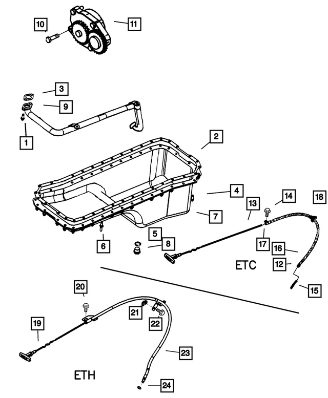 5003694AD - Engine 5.9L Six Cylinder (Diesel): Oil Pan Gasket for Dodge: Ram 2500, Ram 3500 Image