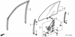 73350S5AQ00 - : Glass Assembly, L Front Door (Green) (Asahi) for Honda Image
