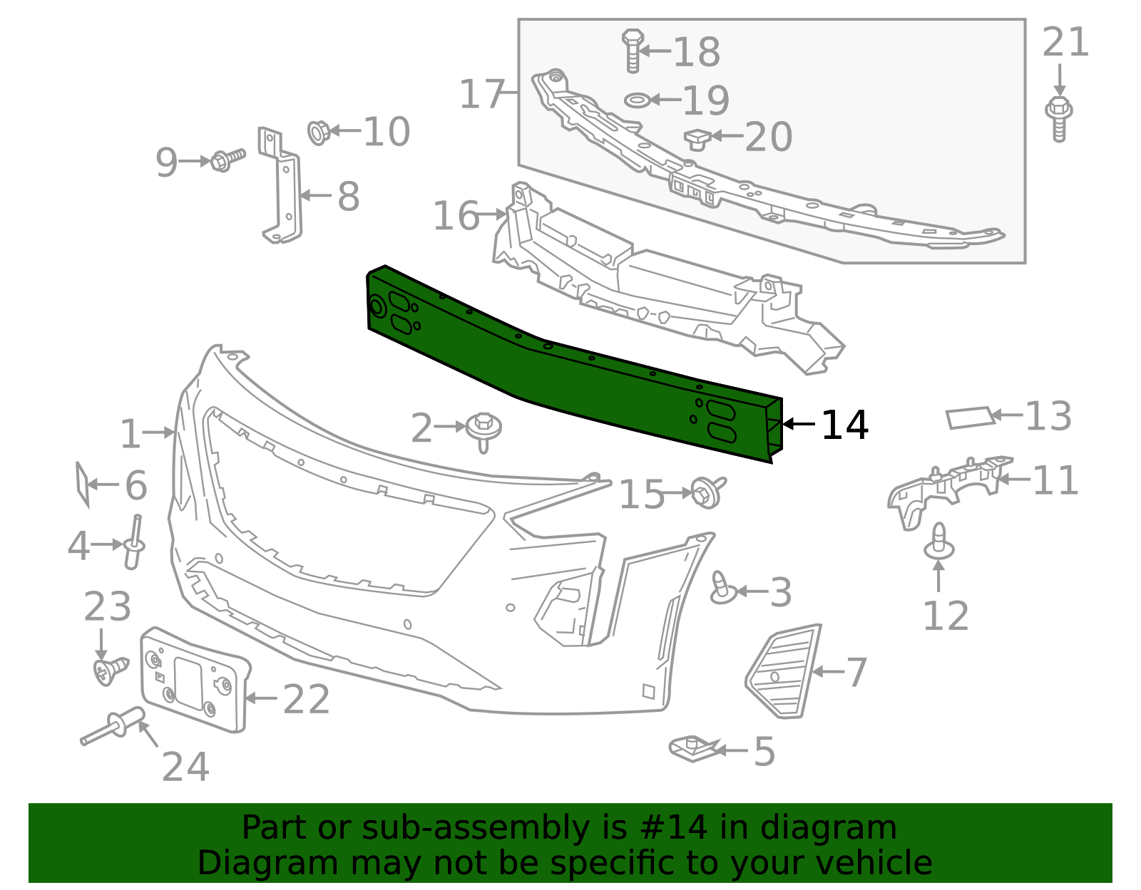 2019-2020 Cadillac CT6 Front Bumper Impact Bar 84156156 GM ...