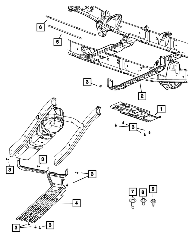 6506971AA - Frame, Bumper and Fascia: Hex Flange Head Tapping Screw &amp; Washer for Mopar Image image