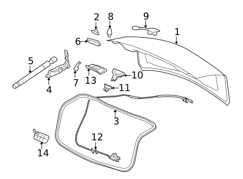 Lid & Components for 2011 Cadillac CTS #0