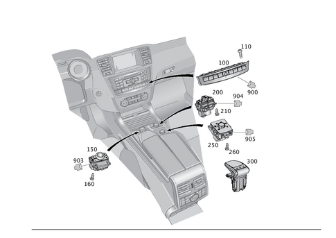 Switch in Instrument Panel and Center Console for 2017 Mercedes-Benz GLE550e #0