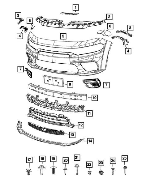 Front Bumper and Fascia for 2020 Dodge Charger #1