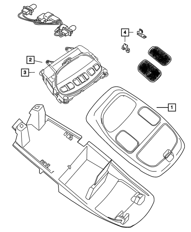 1VF20BD1AA - Interior Trim: Overhead Console Housing for Mopar Image