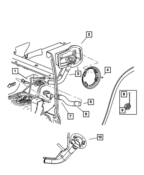 Fuel Tank Filler Tube for 2009 Dodge Dakota #0