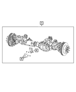 68449643AA - Front Axle; American Axle 235 MM Dual Rear Wheel; Differential and Drive Line: Shock Absorber Bracket for Ram: 2500, 3500 Image