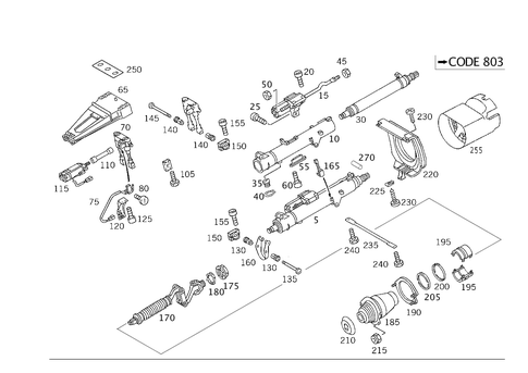 Steering Column Jacket Tube and Steering Shaft, Electrically Adjustable for 2002 Mercedes-Benz CL55 AMG #0