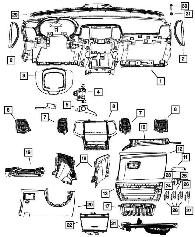 « 68084826AC –  : Panneau D`instruments Support pour Mopar Image »