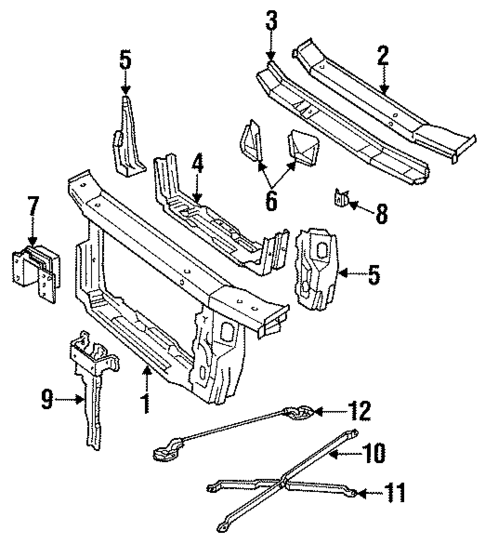 Radiator Support for 1991 Oldsmobile Cutlass Supreme #0