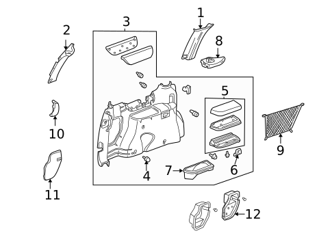 Interior Trim - Side Panel for 2001 Chevrolet Venture #1