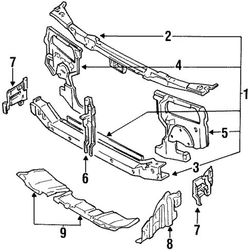 Radiator Support for 1986 Nissan Maxima #0