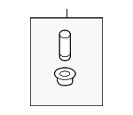 861552H100 - Engine: Shield Retainer for Genesis: Electrified G80, Electrified GV70, G70, G80, G90, GV60, GV70, GV80, GV80 Coupe | Hyundai: Accent, Azera, Elantra, Elantra Coupe, Elantra GT, Equus, Genesis, Genesis Coupe, Ioniq, Ioniq 5, Kona, Kona Electric, Kona N, Tucson, Veloster, Veloster N, Venue, Veracruz Image