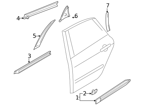 Exterior Trim - Rear Door for 2008 INFINITI M45 #0