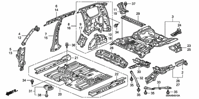 Floor - Inner Panel for 2006 Honda CR-V #0