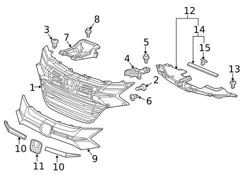 Grille & Components for 2016 Honda HR-V #0