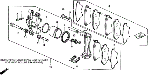 Front Brake Caliper 4WD for 1991 Honda Civic #0