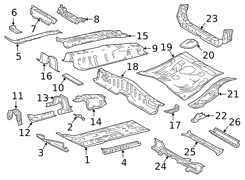 Floor & Rails for 2025 Toyota Corolla #0