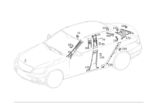 Trim for a, B, C and D-Pillar for 2011 Mercedes-Benz C350 #0